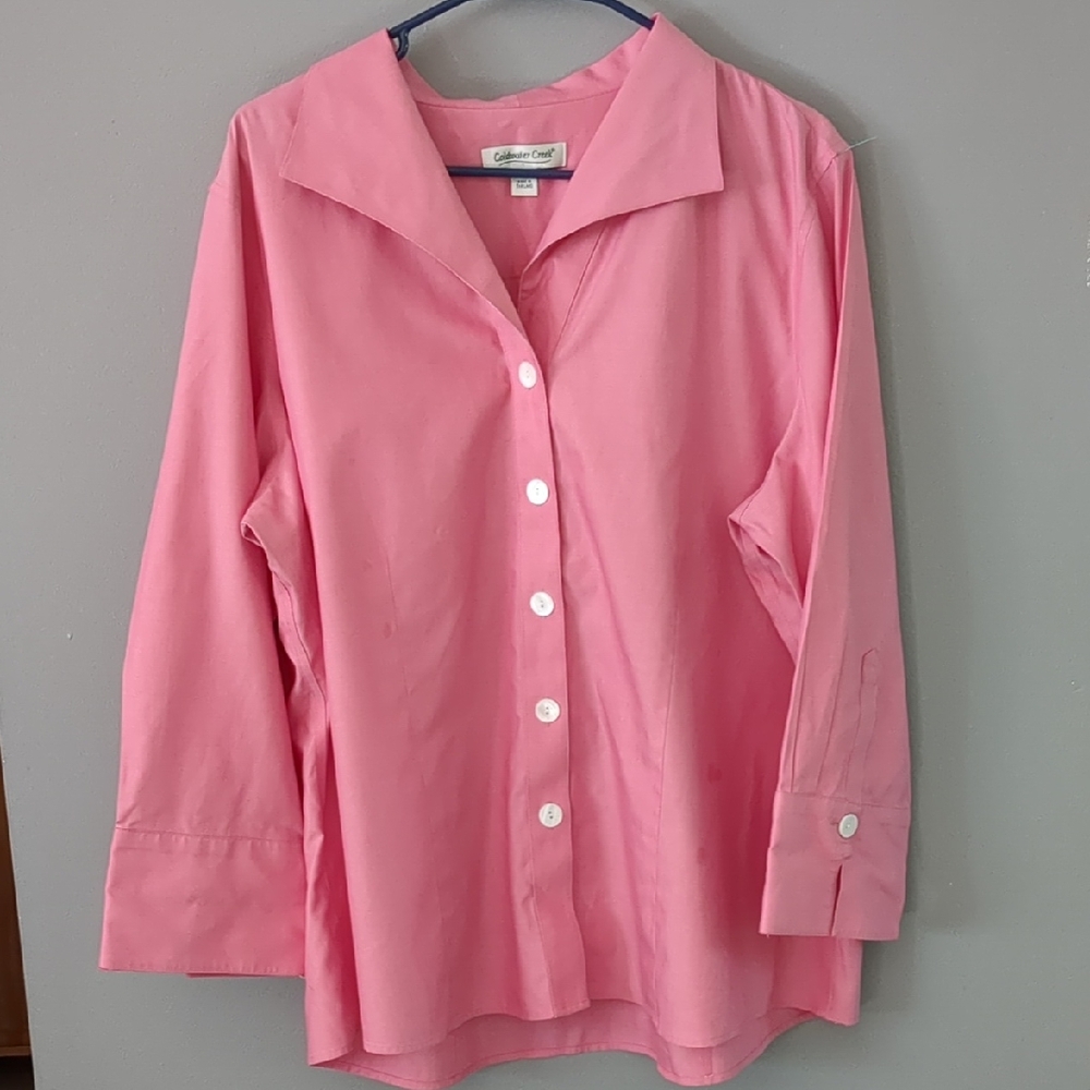 Coldwater Creek Pink Blouse with White Buttons